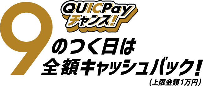 9のつく日は全額キャッシュバック!抽選で12,000名様にあたる!